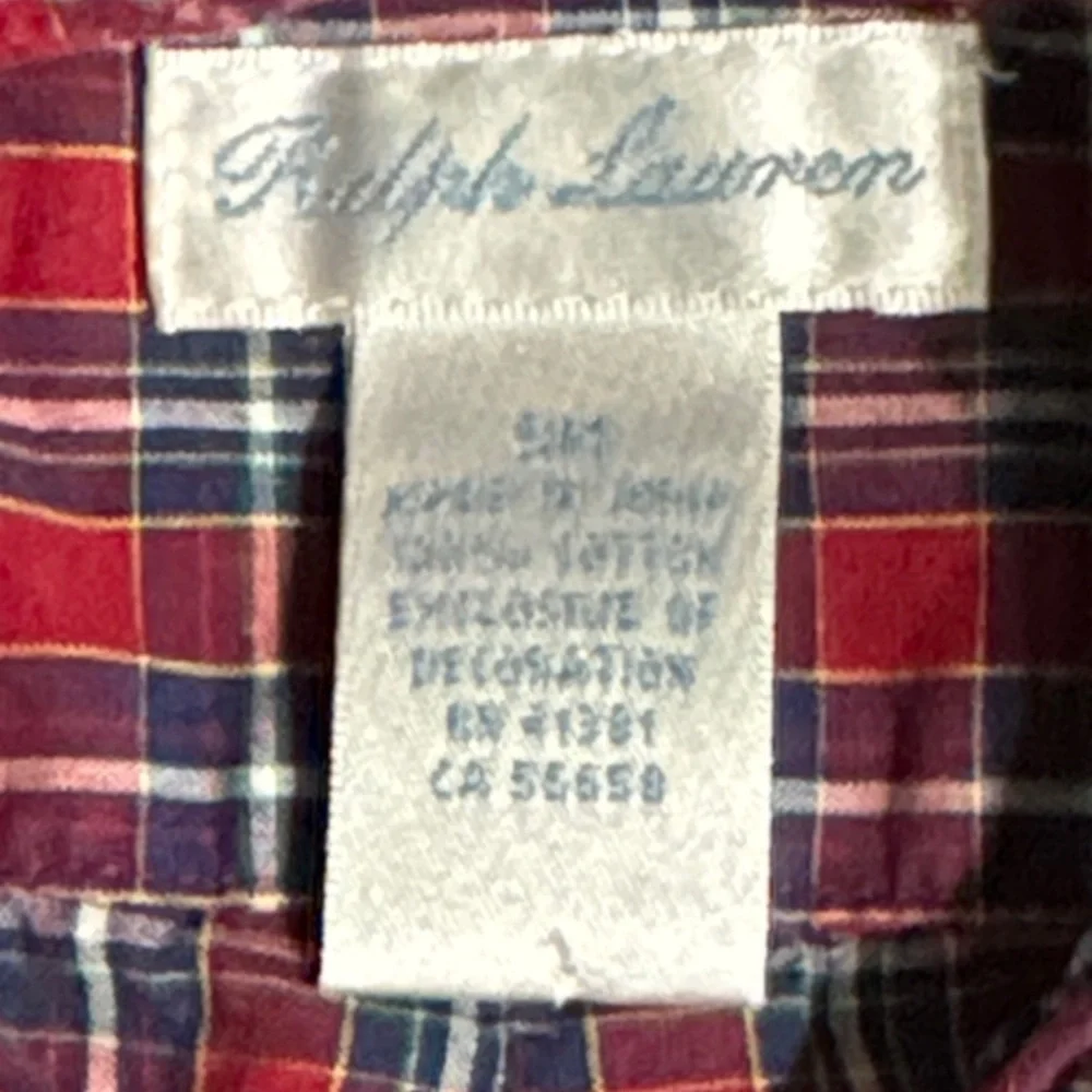 Ralph Lauren Kids Red and Blue Plaid Button Down Shirt